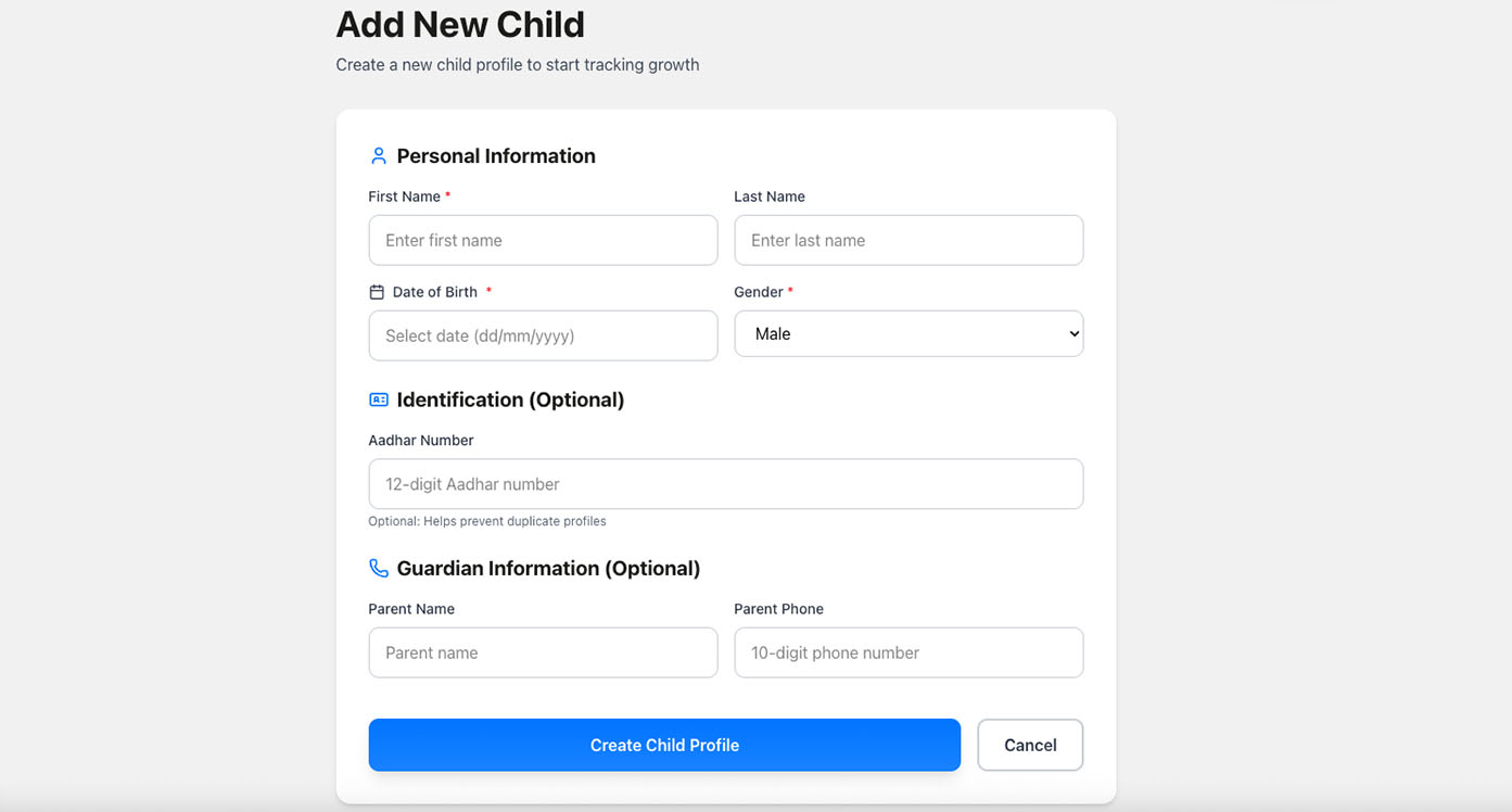 Creating New Profile